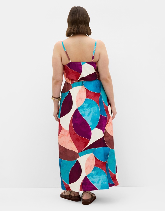 City Chic - Plus size Lexi Geometric Print Maxi Dress - purple