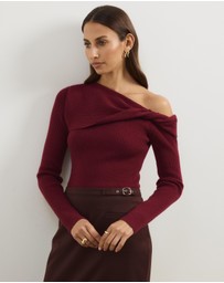 Atmos&Here - Alora Long Sleeve Knit Top With Twist Detail