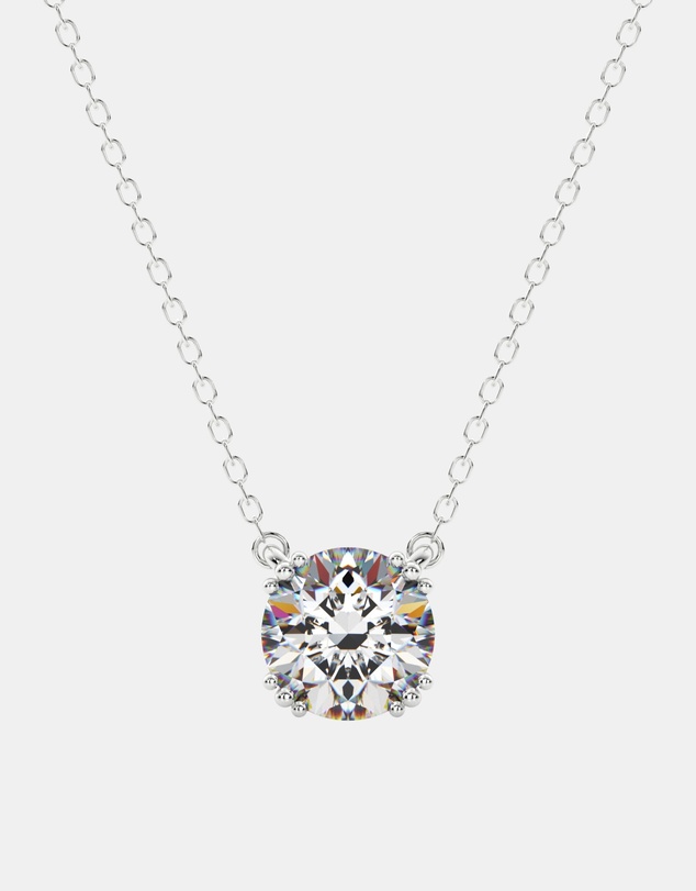Georgini - Georgini Elegant Essentials 6.5mm Round Hidden Halo Pendant Silver