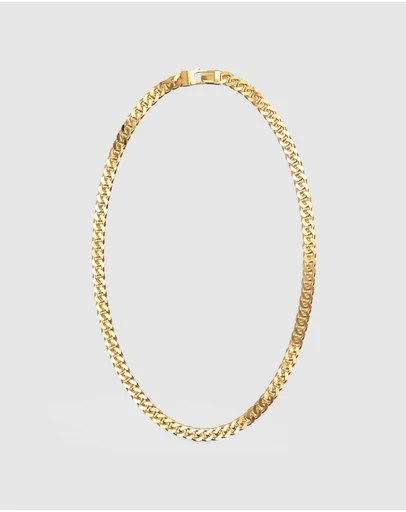 GUESS - GUESS Mens Gold-Tone Curb Chain Necklace