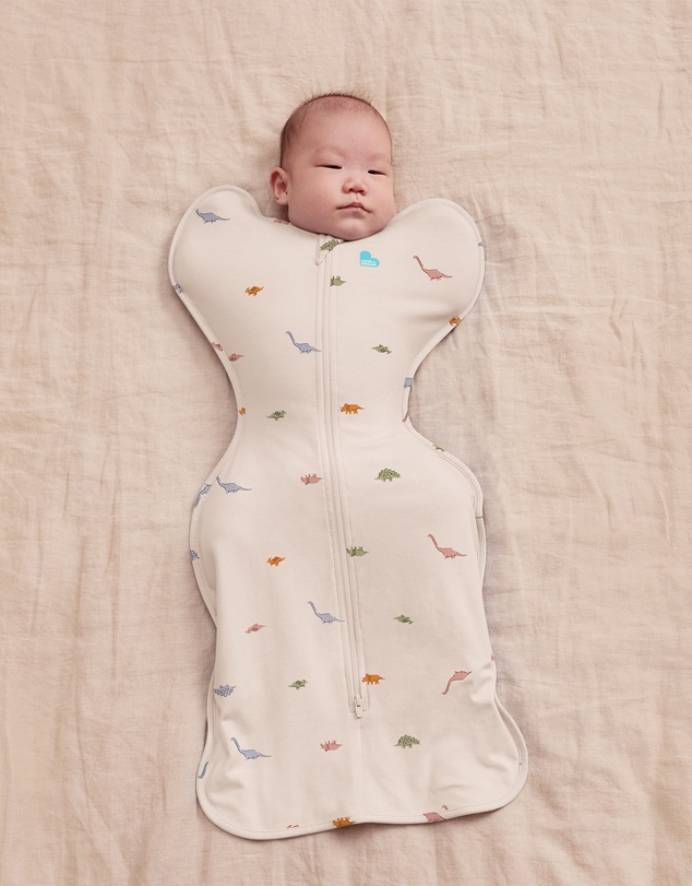 Love to Dream - Swaddle Up™ 1.0 TOG Stretch Cotton Sleepy Dinosnore Cream