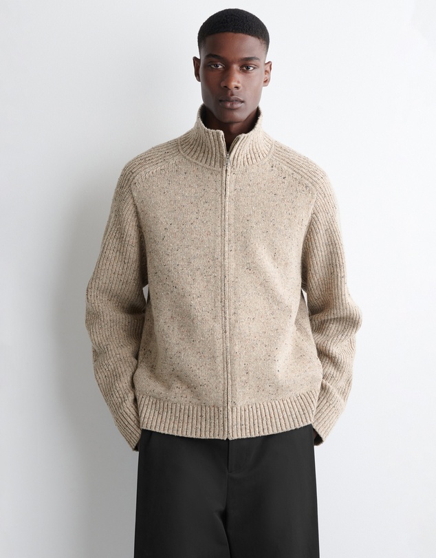 COS - Donegal-Effect Wool Zip-Up Cardigan