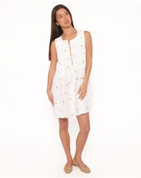 Petal & Pup - Madeline Mini Dress - Embroidered Lemons