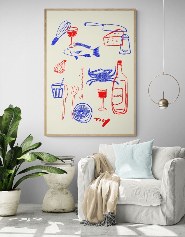 Inka Arthouse - Food & Wine by Byalmaklub Italy Art Print