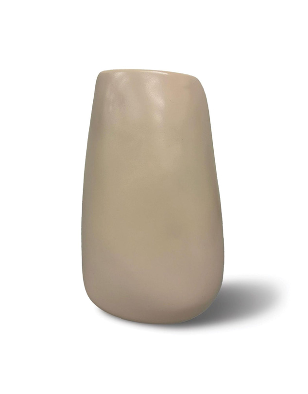 Urban Attitude - Urban Attitude RACH Large Vase Height 25.5cm, Width 17cm, Opening 6cm x 9cm - Stone Ivory