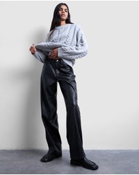 TOPSHOP - Faux Leather Cinch Trousers