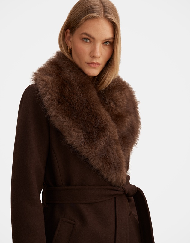 Forever New - Shelby Faux Fur Collar Coat