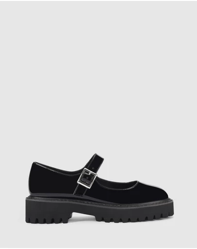 Verali - Nero Chunky Mary Jane Loafers