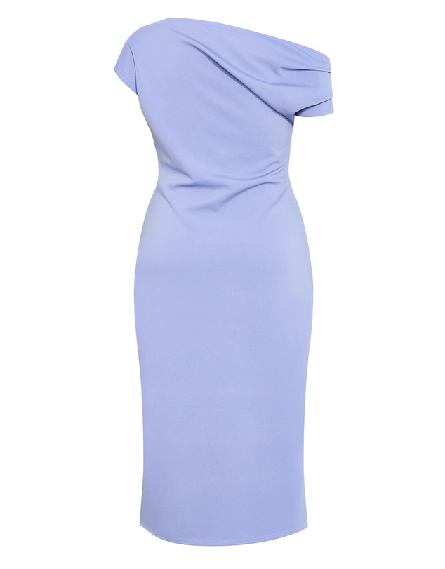 City Chic - Plus size Sassy Off Shoulder Dress - dusty blue