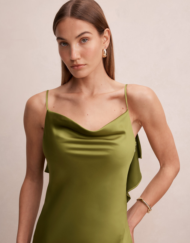 Forever New - Allora Ruffle Back Satin Maxi Dress