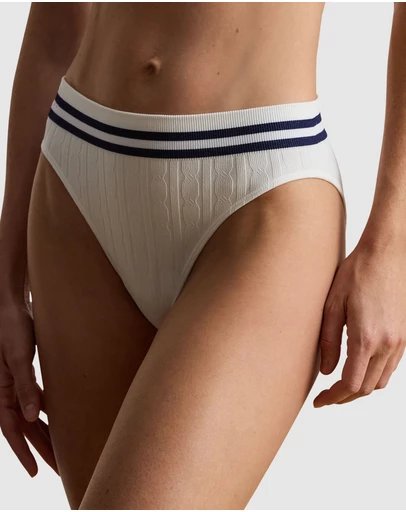 Lauren by Ralph Lauren - Cricket Cable Knit High Cut Seamless Bikini Brief