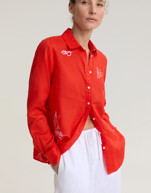 Sportscraft - Dahlia Embroidered Linen Shirt