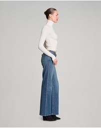 Love and Nostalgia - Secret Agent Rib Turtleneck Top - Vanilla