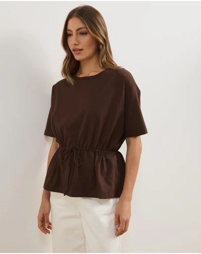 Atmos&Here - Hallie Cinched Tie Waist Tee