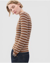 rag & bone - Luca Stripe Rib Long Sleeve Tee