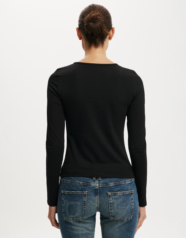 Cotton On - Longline Crew Long Sleeve Top