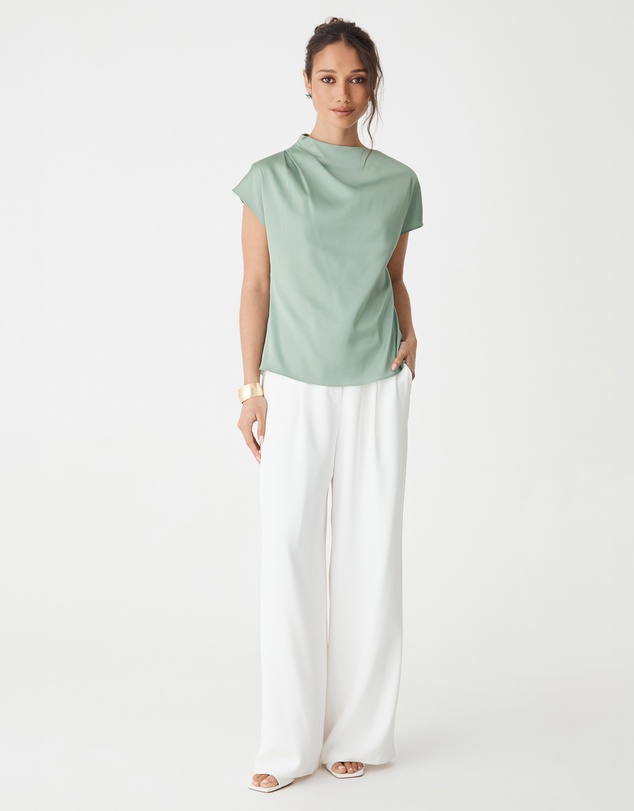 Forcast - Zafina Pleated Draped Top