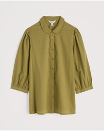 Seasalt - Seasalt Cornwall Green Hope Cottage Organic Cotton Check Blouse