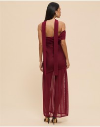 CHANCERY - Bree One Shoulder Self Scarf Maxi Dress
