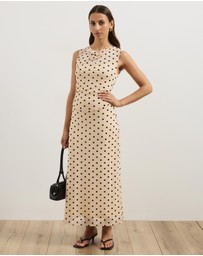 Atmos&Here - Sana Polkadot Mesh Midi Dress