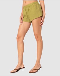 EDIKTED - Arden Linen Look Shorts