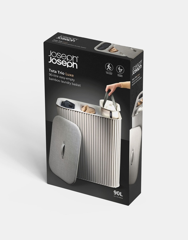 Joseph Joseph - Tota Trio Luxe 90L Easy-empty Bamboo Laundry Basket (Ecru)