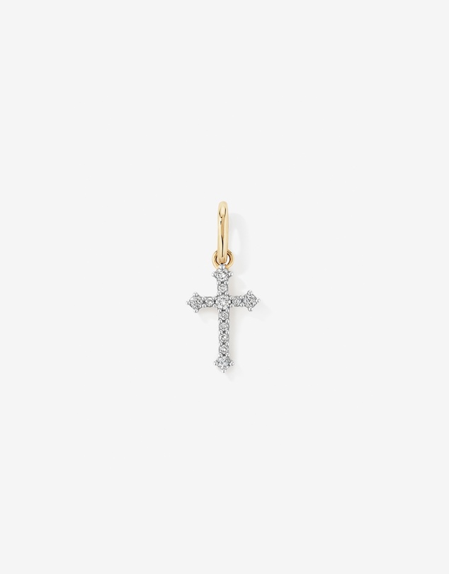Michael Hill - 0.10 Carat TW Diamond Cross Pendant in 10kt Yellow Gold