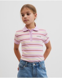 Country Road - Teen Australian Cotton Short Sleeve Stripe Polo Top