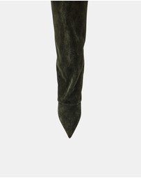 Steve Madden - Luca Olive Suede Heeled Boots