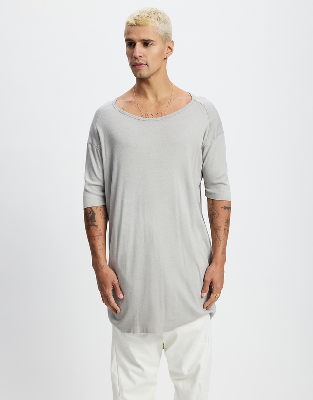 Surrounded By Ghosts - The Muscovite Relaxed Cotton Rib Long Tail T-Shirt