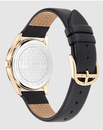 Ted Baker - Coolly Gold-Tone Black Leather Watch