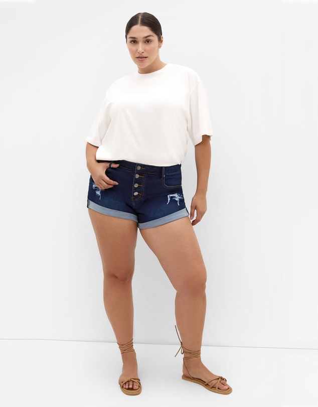 City Chic - Denim Cuff Short