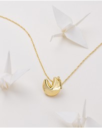 Wanderlust + Co - Fortune Cookie Gold Locket Necklace