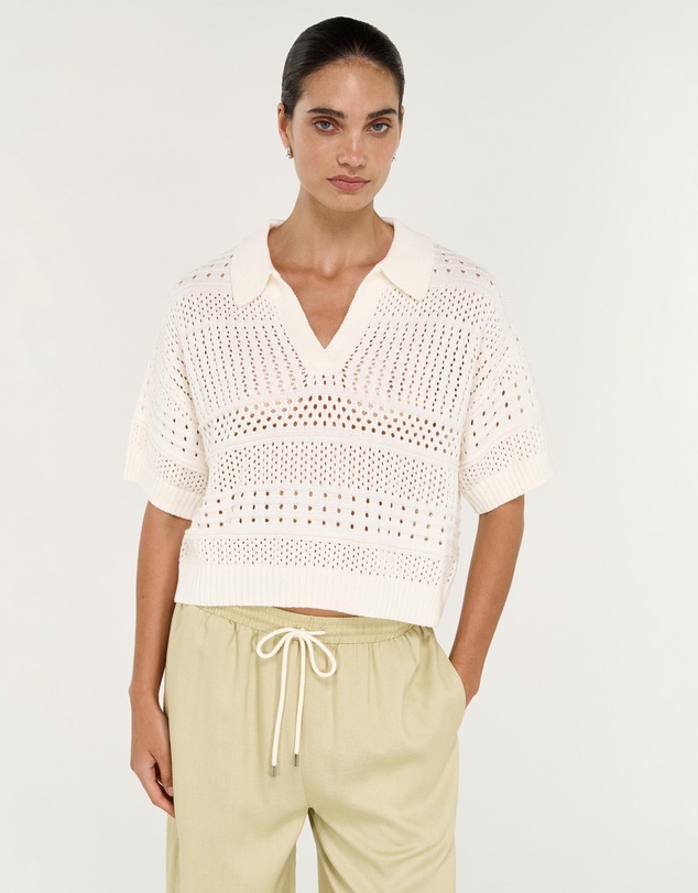 Staple the Label - Nova Crochet Polo Shirt