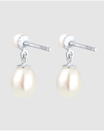 Elli Jewelry - Earrings Ear Hangers with Freshwater Pearls in 925 Sterling Silver