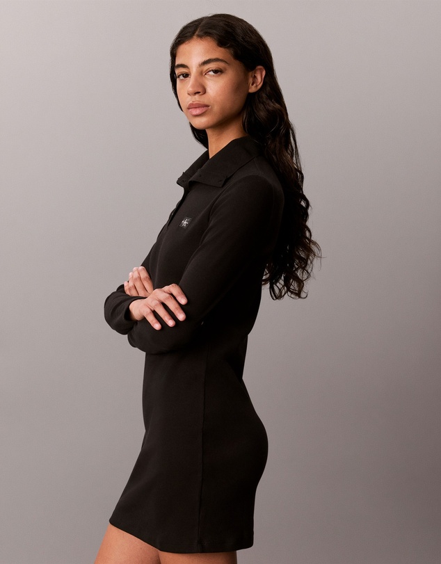Calvin Klein Jeans - Woven Label Turtleneck Henley Dress