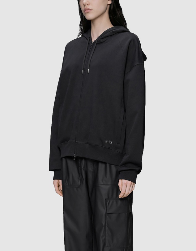 RAINS - Women's Classic Zip Hoodie Splash 3D Black