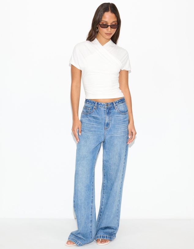 Dazie - Sylvie Jersey Cross Over Top