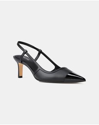 Michael Kors - Alora Toe Cap Mid Slingback Heels - Women's