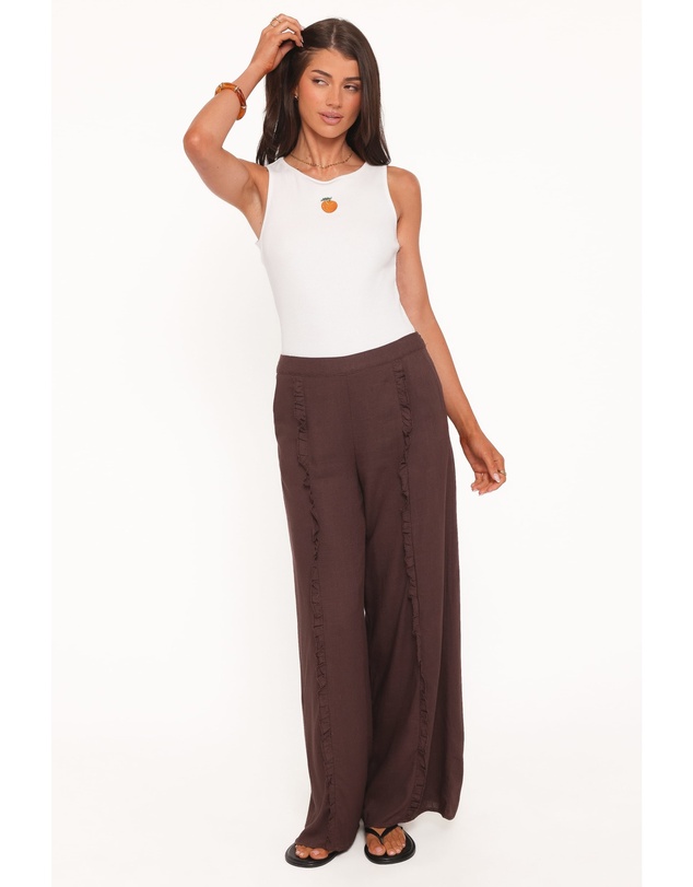 Petal & Pup - Samiya Frill Pants - Dark Brown