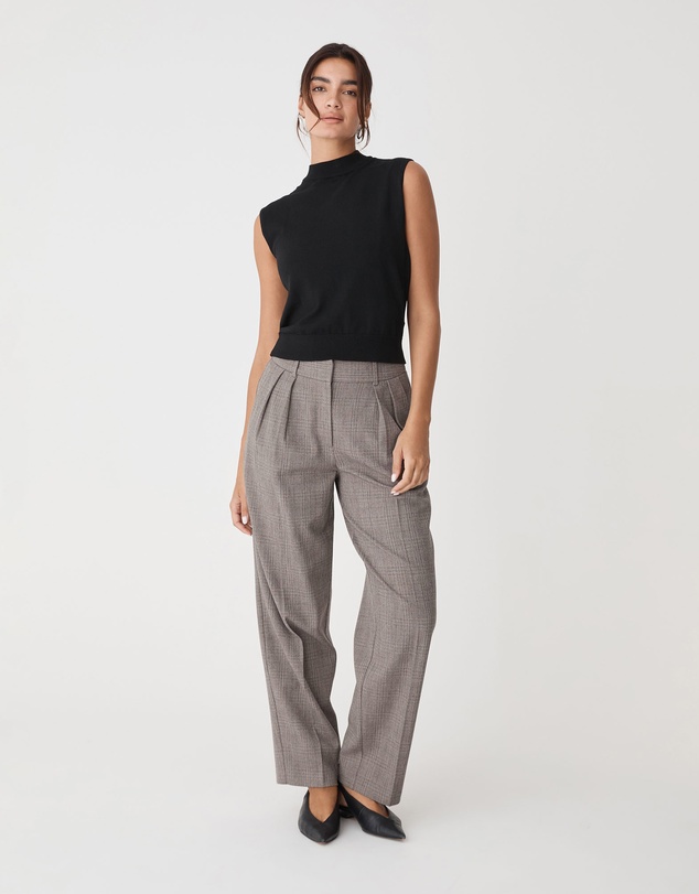 Forcast - Loretta Pleated Check Pants