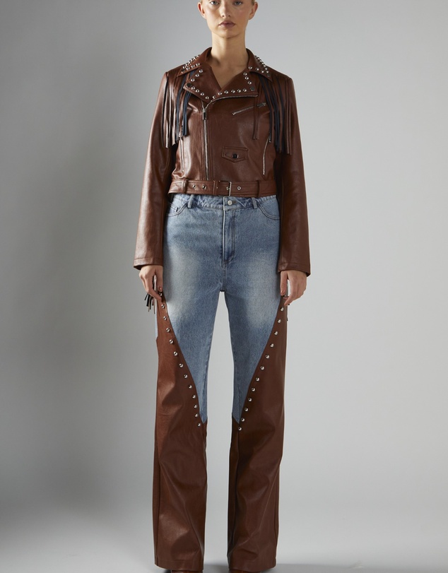 Glamorous - PU Fringe Jacket