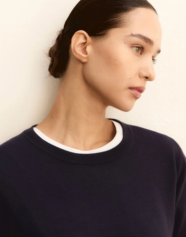 Emme - Navy Viscose Knit Jumper