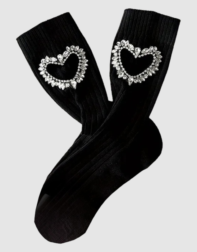 High Heel Jungle - Gem Crystal Heart Sock