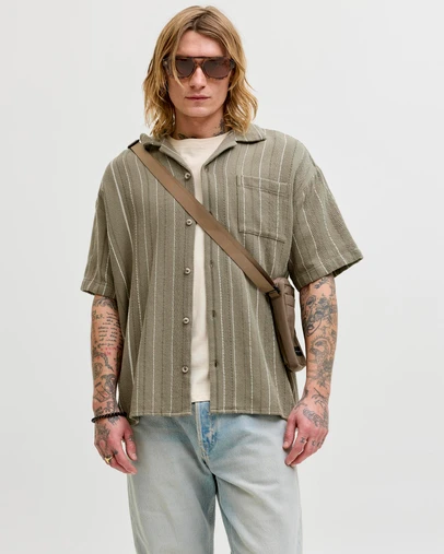 Jack & Jones - JJEBradley Striped Resort Shirt SS LN