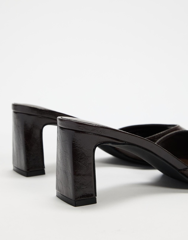Atmos&Here - Hazel Crinkle Leather Peep Toe Heels
