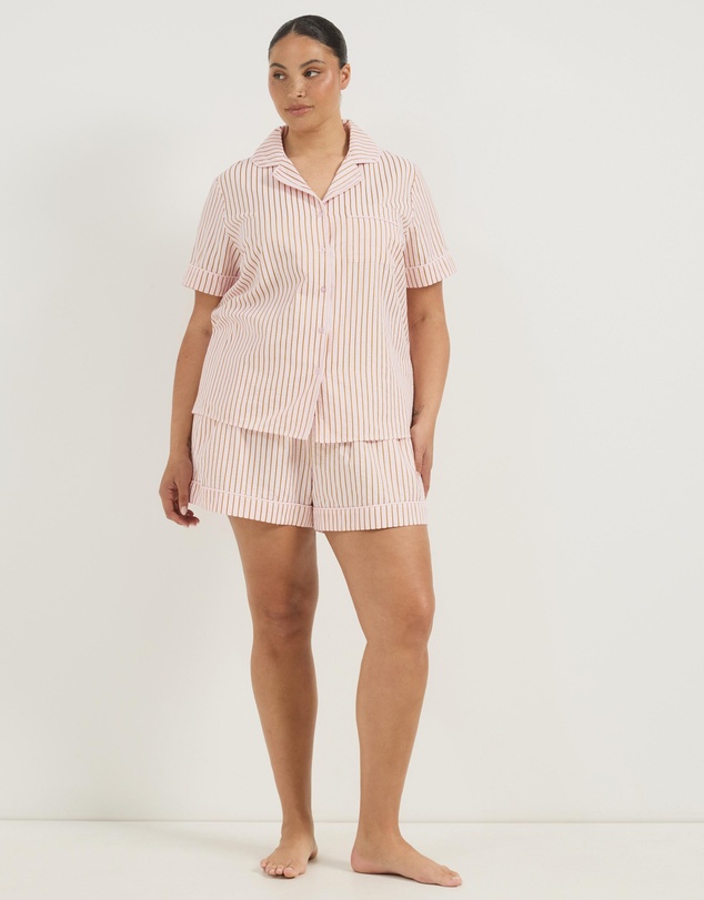 Atmos&Here Curvy - Esme Stripe Short Sleeve Pyjama Set