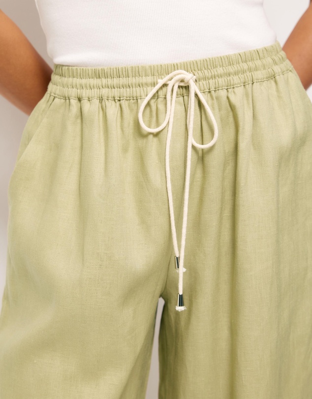 AERE - Contrast Drawcord Linen Pants