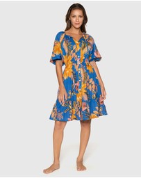 Nip Tuck Swim - Blue Mango Tango Morning Bay Dress