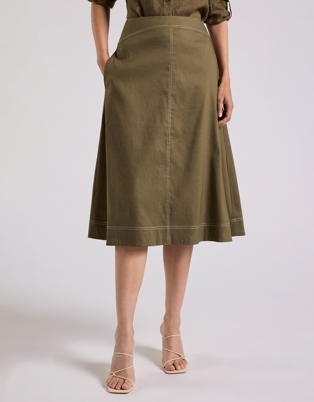David Lawrence - Cabello Stretch Linen Skirt